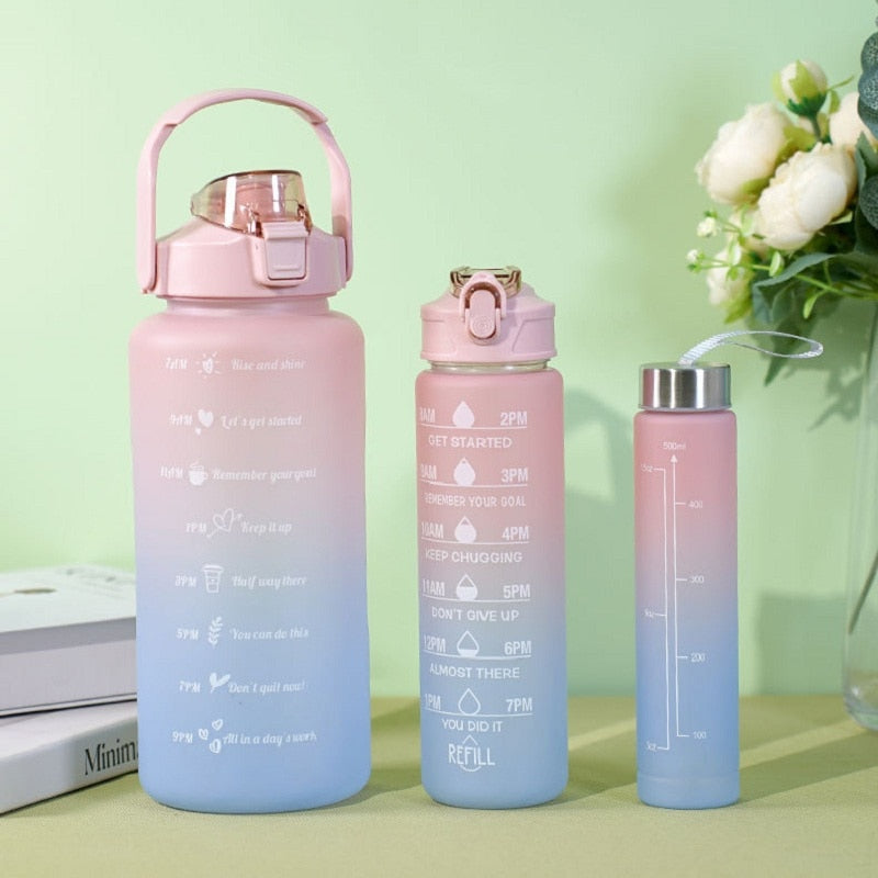 3PCS Motivational Water Bottle Set