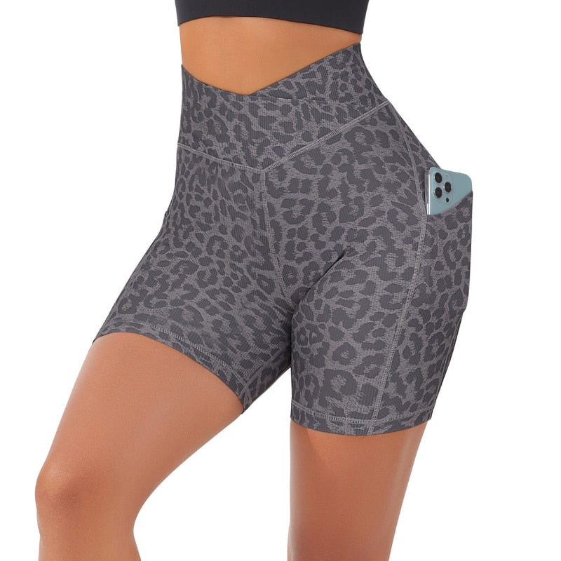 High Waisted Yoga Shorts with Pocket