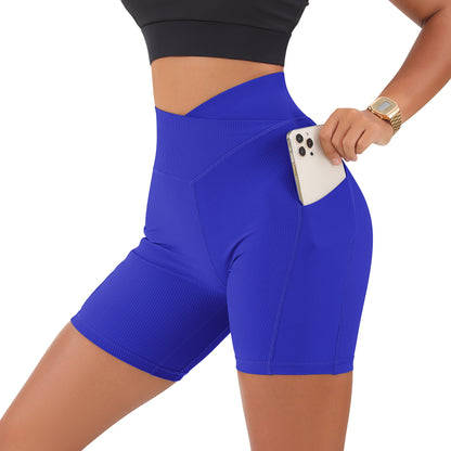 High Waisted Yoga Shorts with Pocket